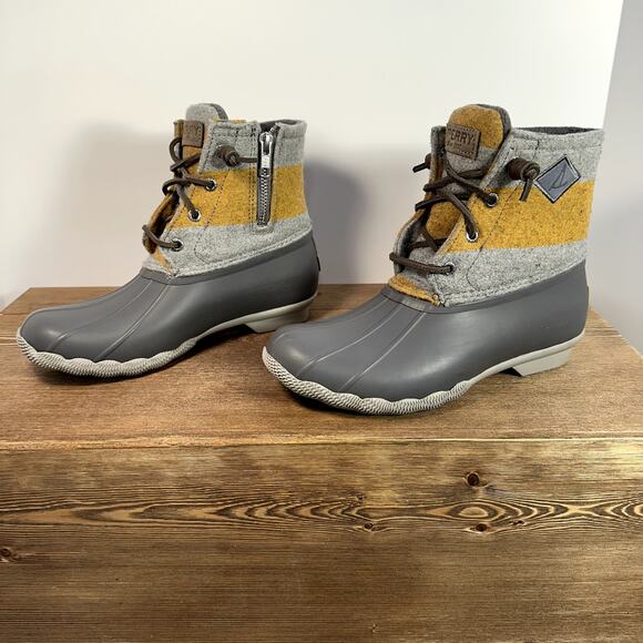 Sperry Saltwater Wool Embossed Duck Boot Womens 6M STS84373 Utility Gorpcore - Picture 3 of 9